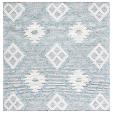 Safavieh 6 x 6 ft. Vermont Hand Loomed Square Area Rug Blue & Ivory VRM601M-6SQ